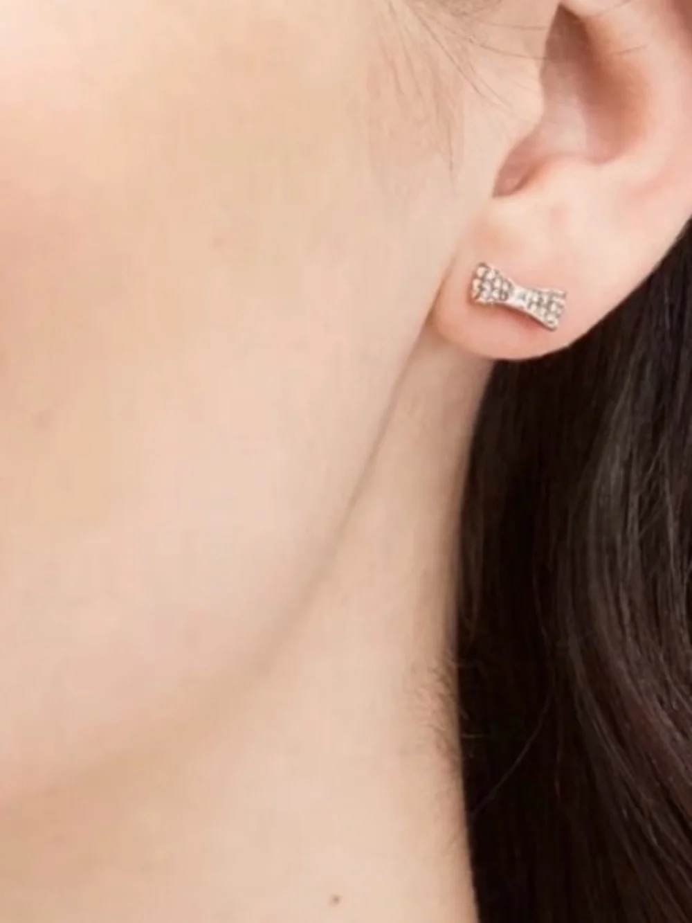 Kate Spade Ready Set Bow Earrings Rose Gold Stud Designer Jewelry Pink White